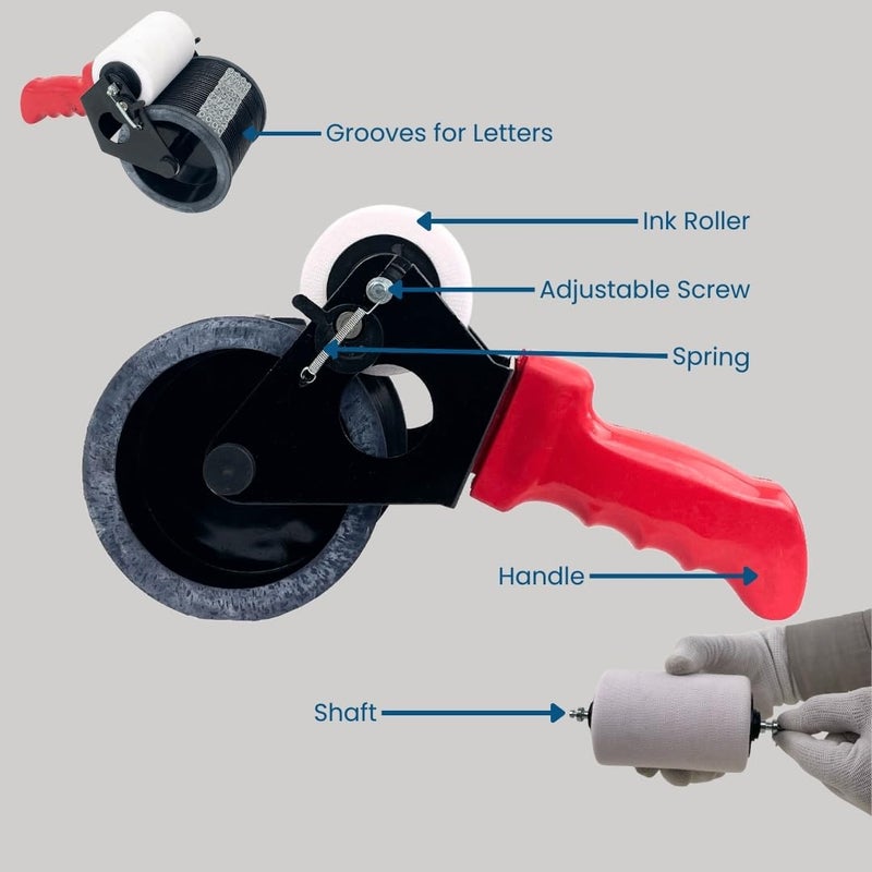 Smartpack Handy Coder Machine for Batch No. MFG. MRP. EXP. Date Printing on Laminated and without Laminate Carton Box | Handheld Coder Printer | Coder Size - 4 INCH With 8MM Letter Set - Image 3