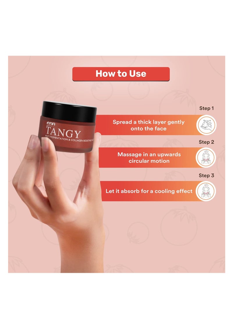 ENN Tangy Anti Pigmentation Collagen Boosting  Face Gel Skin Detox Skin Brightening  Aloe Vera Gel  Vitamin A Tangerine Essential Oil  Tomato Extract Natural  For Men and Women  50 gm - Image 3