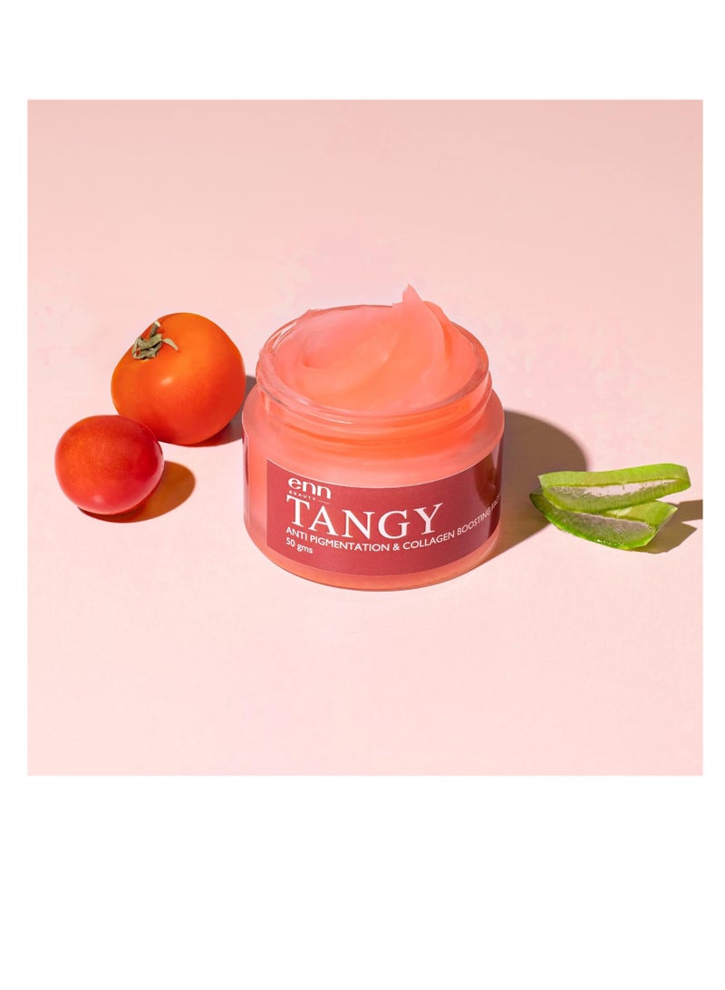ENN Tangy Anti Pigmentation Collagen Boosting  Face Gel Skin Detox Skin Brightening  Aloe Vera Gel  Vitamin A Tangerine Essential Oil  Tomato Extract Natural  For Men and Women  50 gm - Image 5