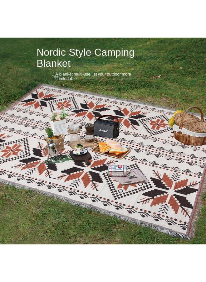 Bluejw Picnic Blanket Ethnic Style Camping Multi-functional Thread Blanket Customizable Sofa Blanket Sofa Towel Cover Blanket Camping Mat Picnic Mat - Image 2
