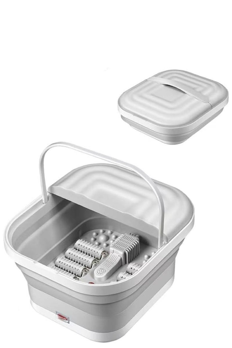 إيسي حمام سبا القدمين القابل للطي مع الحرارة ومزلجات التدليك، مدلك القدمين القابل للطي مع نقاط التدليك بالضغط، الضوء الأحمر، مع التسخين الذكي لمنتجع صحي المنزلي للاستخدام كهدية - Image 1