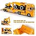 Dwi Dowellin Construction Carrier Truck Kids Toys256 SemiTrailer Toy with Excavator and Dump TruckGifts for Age 3 4 5 6 Years Old Boys Girls - Image 4