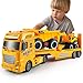 Dwi Dowellin Construction Carrier Truck Kids Toys256 SemiTrailer Toy with Excavator and Dump TruckGifts for Age 3 4 5 6 Years Old Boys Girls - Image 3