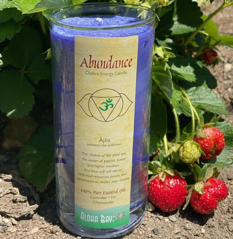 Aloha Bay Premium Scented Candle Hand Made Chakra Energy Jar | 11 Oz Jar | Abundance, Ajna| Yoga, Prayer & Meditation Candle | Long Burn 60 Hours | Essential Oils of Lavender, Fir & Chamomile | Aloha Bay - Image 2