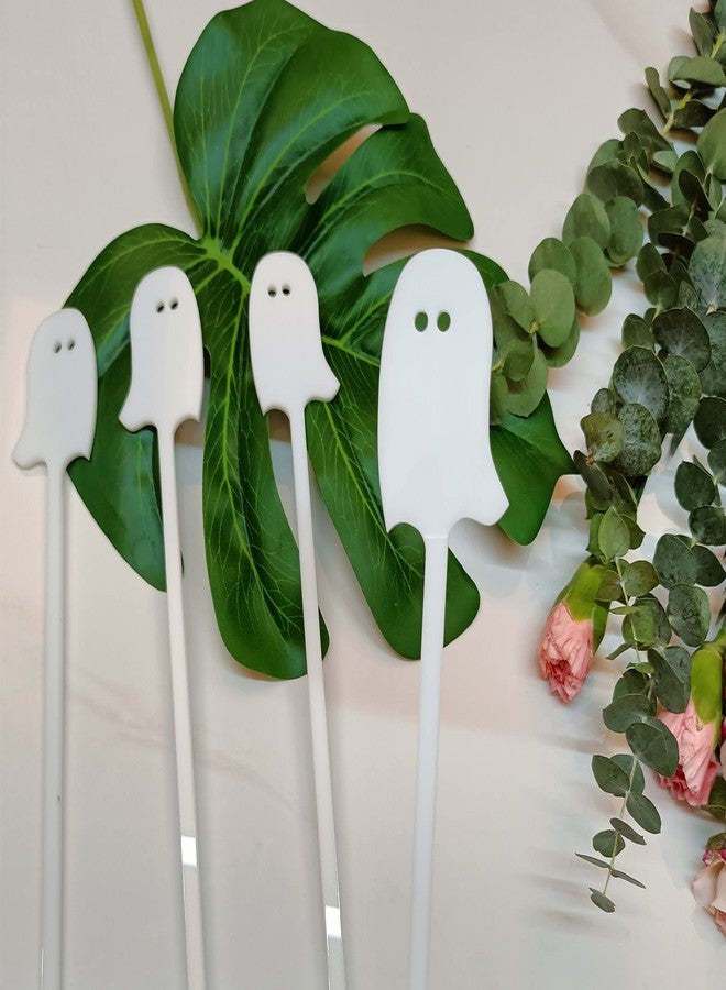 XIAOYUE Set of 20 Halloween Swizzle Sticks, Acrylic Ghost Party Stir Sticks for Holiday Party Decor (White) - Image 3