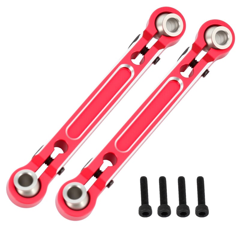 POLANTA Aluminum Alloy Steering Links Upgrade Parts for Arrma 114 Typhon Grom 118 Granite GromReplaceARA340208 Red - Image 3