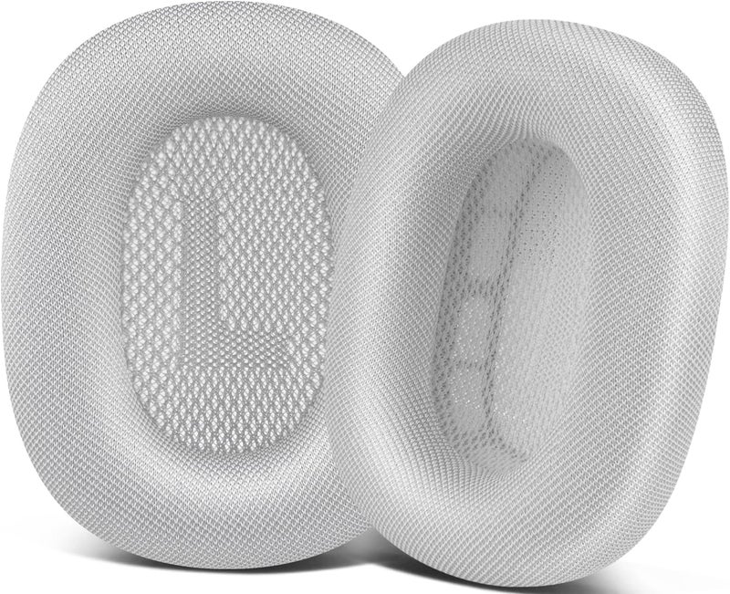 SOPROM Upgraded Ear Pads Replacement for Airpods Max Over-Ear Headphones, Earpads Cushions with Durable Mesh Fabric, Softer Foam, Noise Isolation and Sweatproof - Silver - Image 1