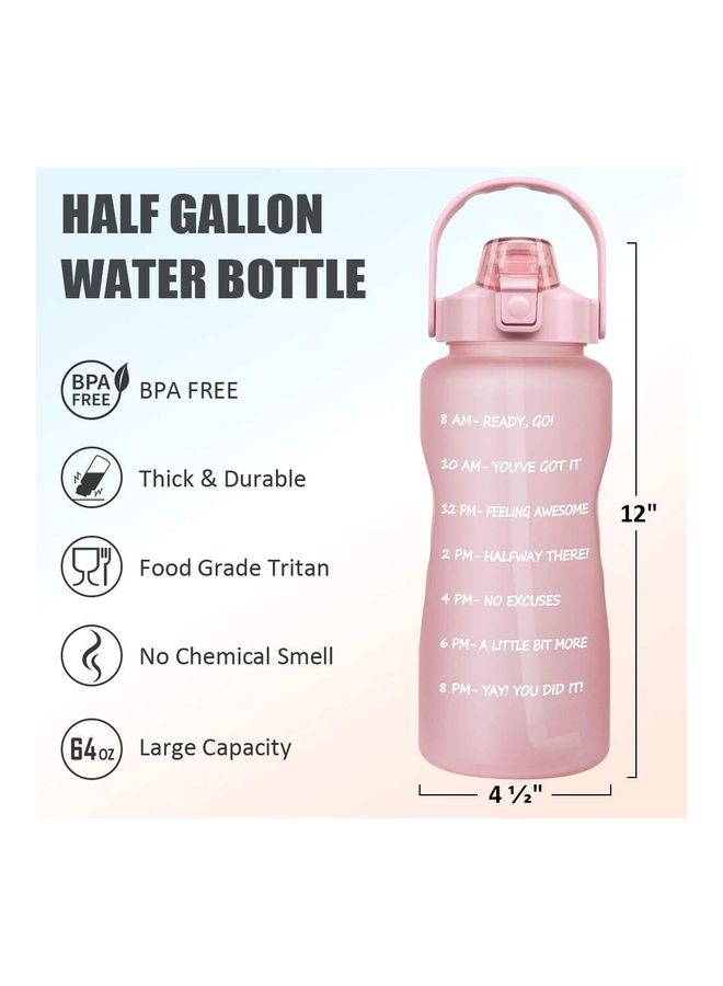 نيبمينينت زجاجة ماء بعلامات للوقت وشريط للحمل وعبارات تحفيزية 12 x 4.9بوصة - Image 1