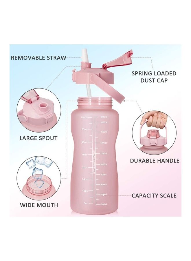 نيبمينينت زجاجة ماء بعلامات للوقت وشريط للحمل وعبارات تحفيزية 12 x 4.9بوصة - Image 3