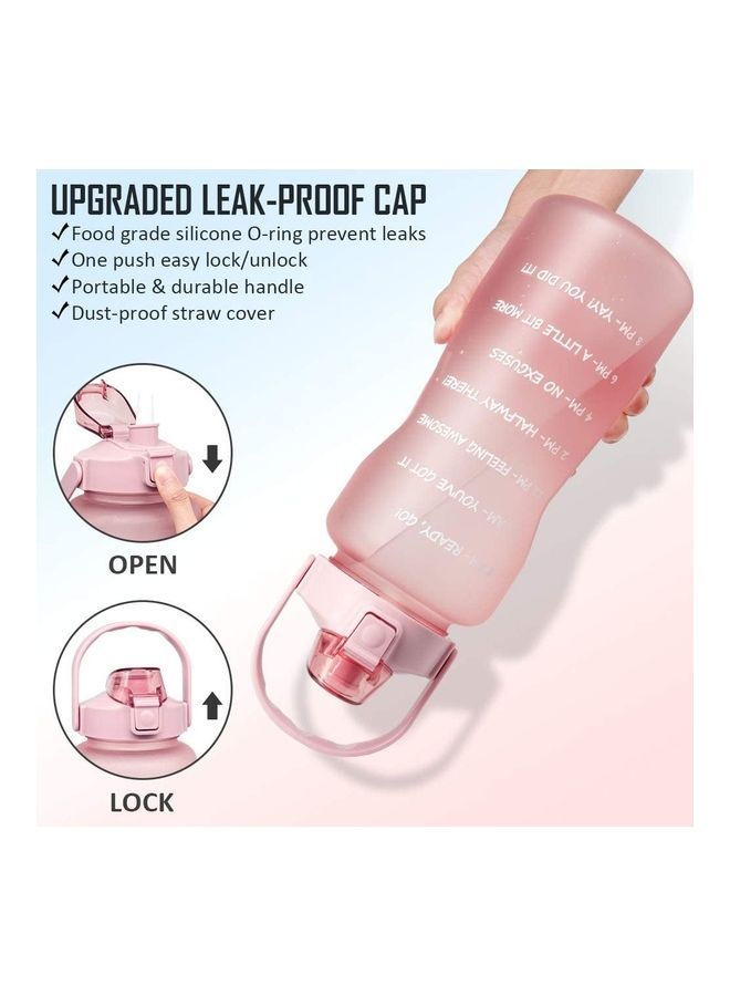 نيبمينينت زجاجة ماء بعلامات للوقت وشريط للحمل وعبارات تحفيزية 12 x 4.9بوصة - Image 2