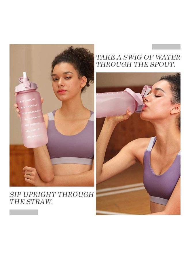 نيبمينينت زجاجة ماء بعلامات للوقت وشريط للحمل وعبارات تحفيزية 12 x 4.9بوصة - Image 4