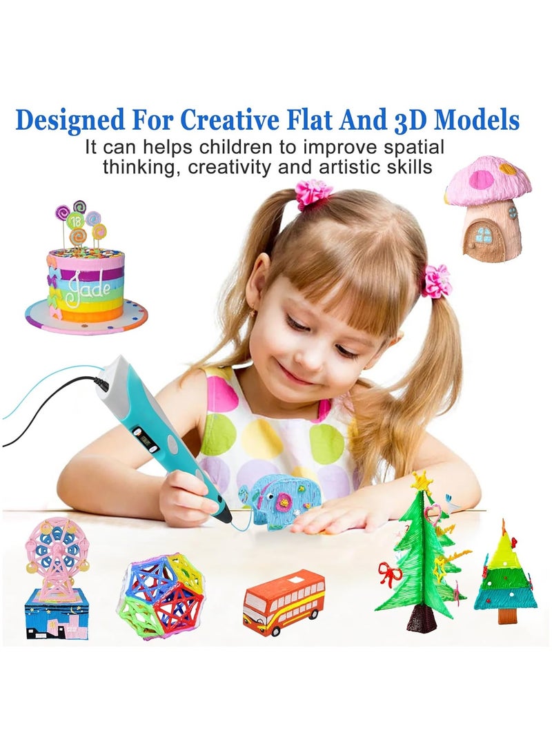DubaiGallery 3D Pen for Kids Stylo 3D Printing Pen Upgrade 3D Drawing Pen 3D Printer Toys for Kids and 3 Colors PLA Filament Refills with Charger - Image 3