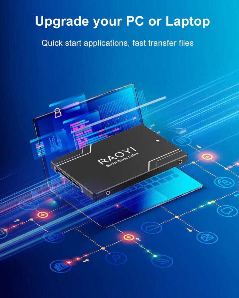 RAOYI 1TB Internal SSD SATA III 6Gb/s 2.5â€ Solid State Drive 3D NAND Flash Advanced SSD Hard Drive Up to 550MB/s SATA 3 SSD Upgrade Performance for PC Laptop - Image 5