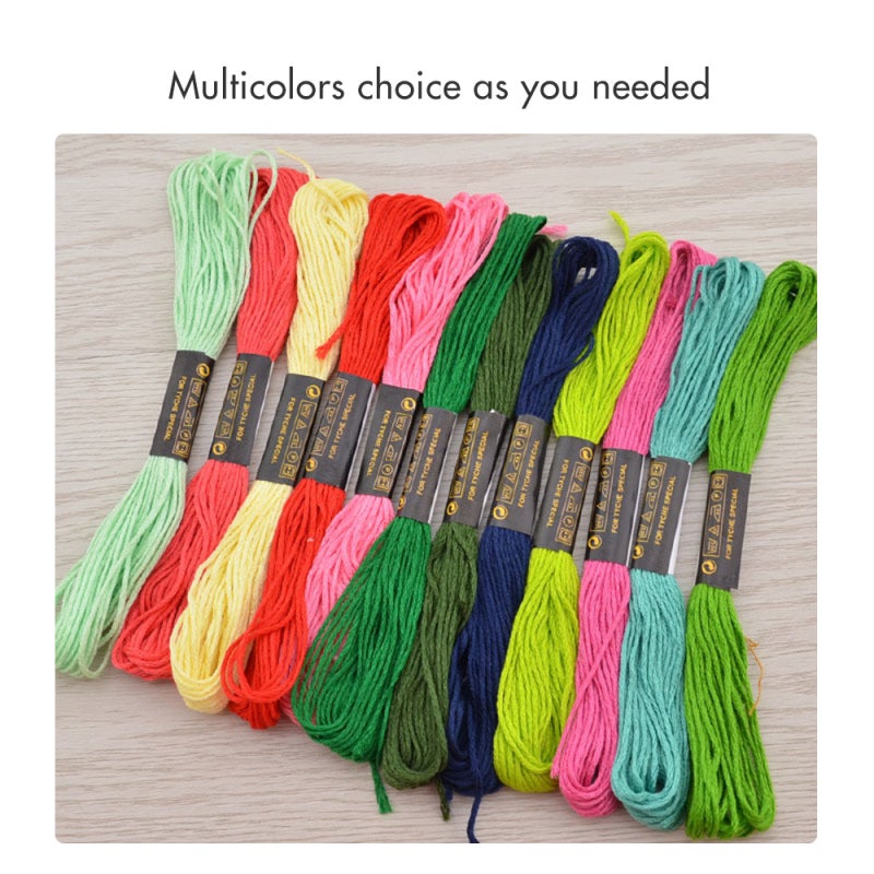 Embroidery Floss Kit 36 Colors: 8m 6-Strand Polyester Floss - Vivid Unbreakable Smooth Floss for DIY Cross-Stitch Sewing Art Children's Crafts - Image 5