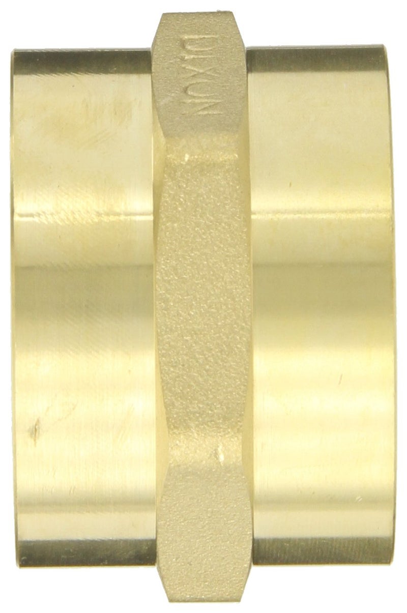 Dixon Valve FFH1515F Brass Fire Equipment, Hex Coupling with Cast Finish, 1-1/2" NPT Female x 1-1/2" NST (NH) Female Thread - Image 2