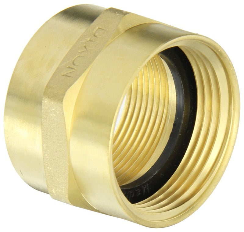 Dixon Valve FFH1515F Brass Fire Equipment, Hex Coupling with Cast Finish, 1-1/2" NPT Female x 1-1/2" NST (NH) Female Thread - Image 1