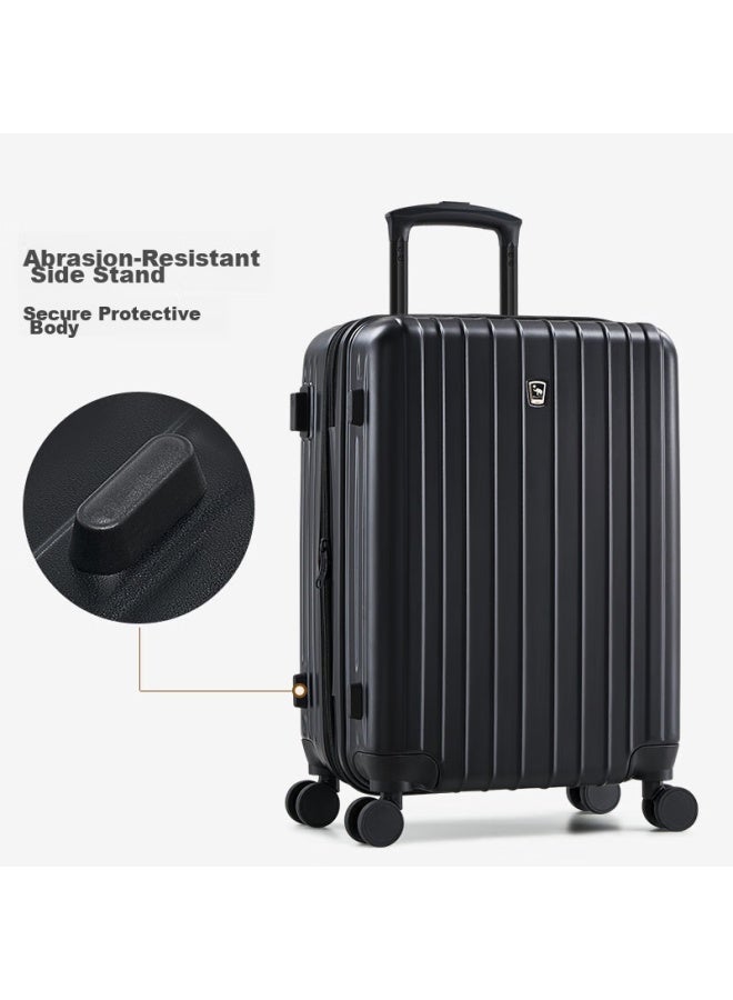 OIWAS Aihua Luggage Suitcase For Men And Women, Large Capacity Travel Case, 24-inch Spinner Wheels, Password Lock, Expandable, Swallow-tail Black - Image 5