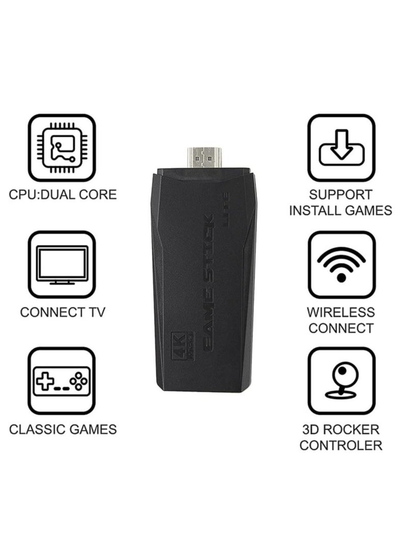 ELTRAZONE Integrated retro 4K game console with dual 2.4G wireless controllers, plug-and-play video game stick, built-in 3,500 games, 9 classic emulators, high-definition HDMI output for TV - Image 2