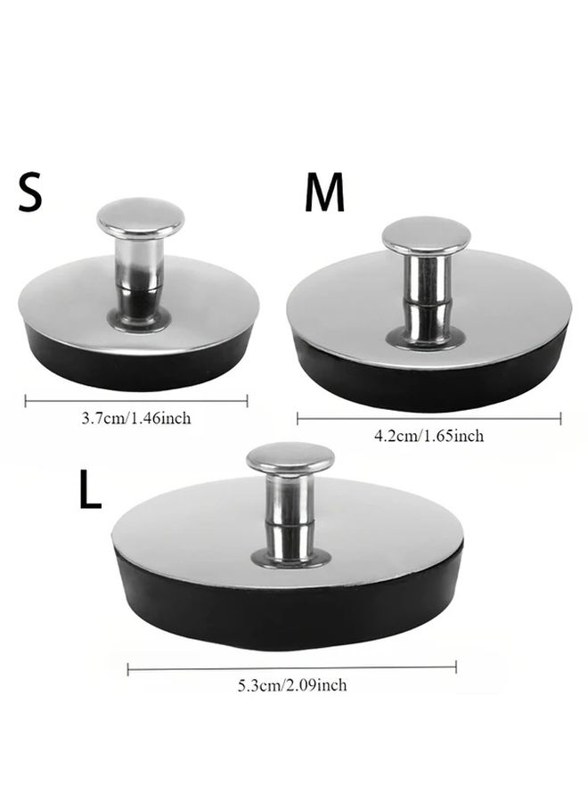 Stainless Steel Universal Bath Plug Cap With Convenient Handle M Size For Bathtub Sink Drain Stopper - Image 3
