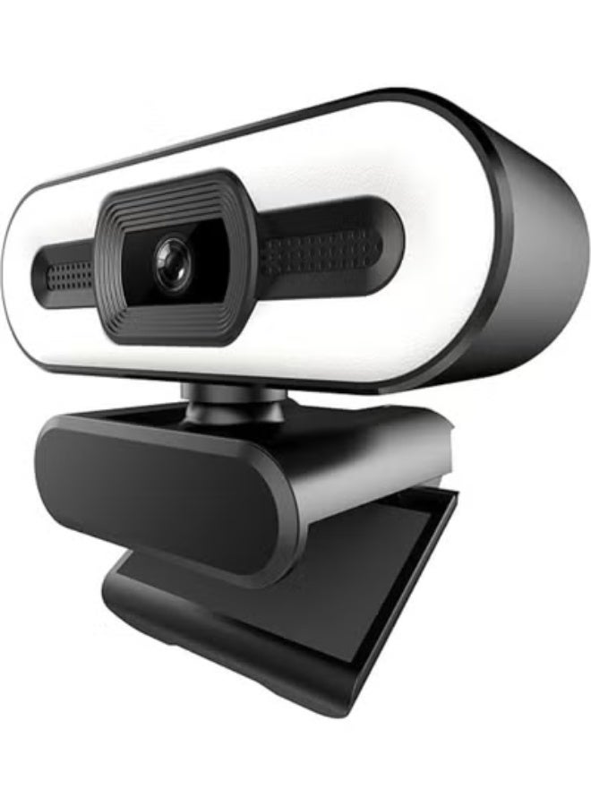 كاميرا ويب 1080P بدقة عالية مع ميكروفون مدمج وإضاءة بثلاث مستويات، دوران 360 درجة، متوافقة مع أنظمة متعددة للاجتماعات والبث - Image 3