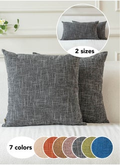 a moment Set of 2 Black Linen Cushion Cover Decorative Throw Pillow Covers Farmhouse Pillow Covers with Cross for Couch Sofa Bed Living Room Home Decor  - Image 1