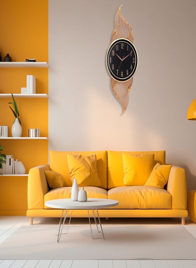 De'rons Silent Wall Clock for Living Room Stylish Latest Decorative Designer Vertical Fancy Contemporary Hanging Wall Clock for Bedroom New Home Decor Wall Decoration Gift (33 x 83 cm) DC2897 (Black) - Image 4