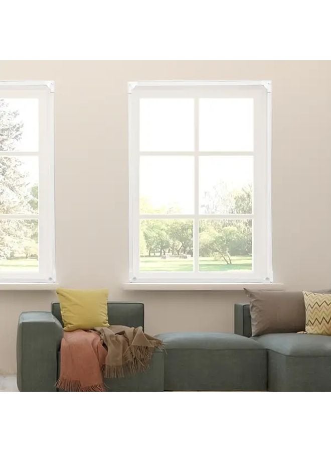 White Magnetic Window Screen 110x150cm Mosquito Proof Easy Install Self Trimming - Image 5