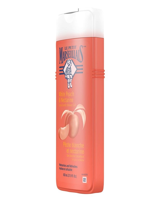 Le Petit Marseillais Extra Gentle Shower Gel with White Peach & Nectarine, Moisturizing & Nourishing French Body Wash pH Neutral for Skin, 21.9 fl. oz - Image 2
