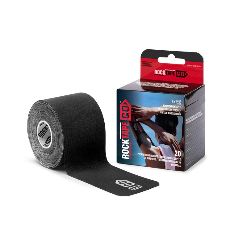 RockTape Go Gentle Adhesive Pre-Cut Kinesiology Tape (Black) - Image 1