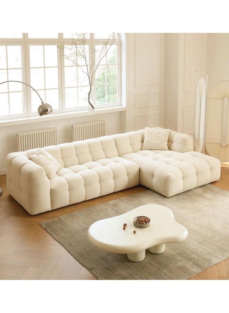KARNAK Karnak Rayah Fleece Fabric Overstuffed Multifunction L-shaped Sofa Chair Set - Beige (300cm)  - Image 1