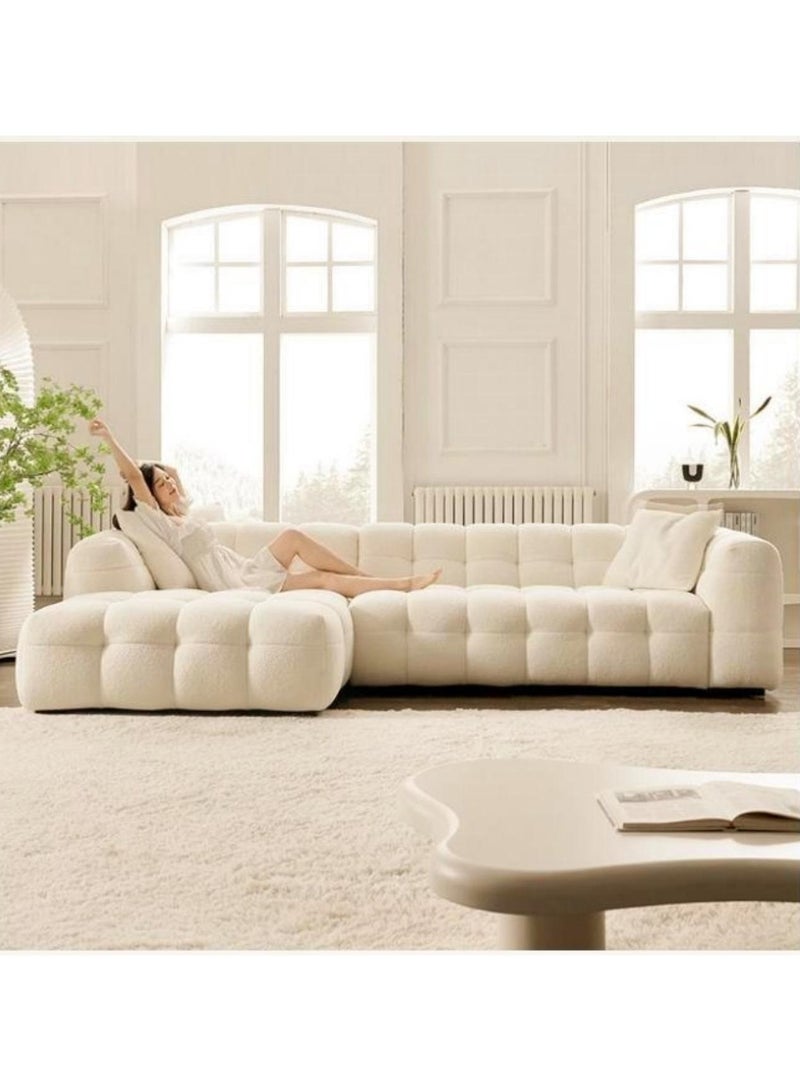 KARNAK Karnak Rayah Fleece Fabric Overstuffed Multifunction L-shaped Sofa Chair Set - Beige (300cm)  - Image 5