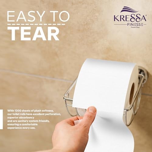Kressa 3-Ply Toilet Paper Roll | Pack of 12 Rolls x 300 Pulls each | Total 3600 Pulls | Toilet Tissue (Pack Of 1) - Image 4