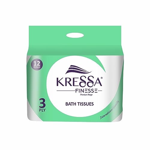 Kressa 3-Ply Toilet Paper Roll | Pack of 12 Rolls x 300 Pulls each | Total 3600 Pulls | Toilet Tissue (Pack Of 1) - Image 1