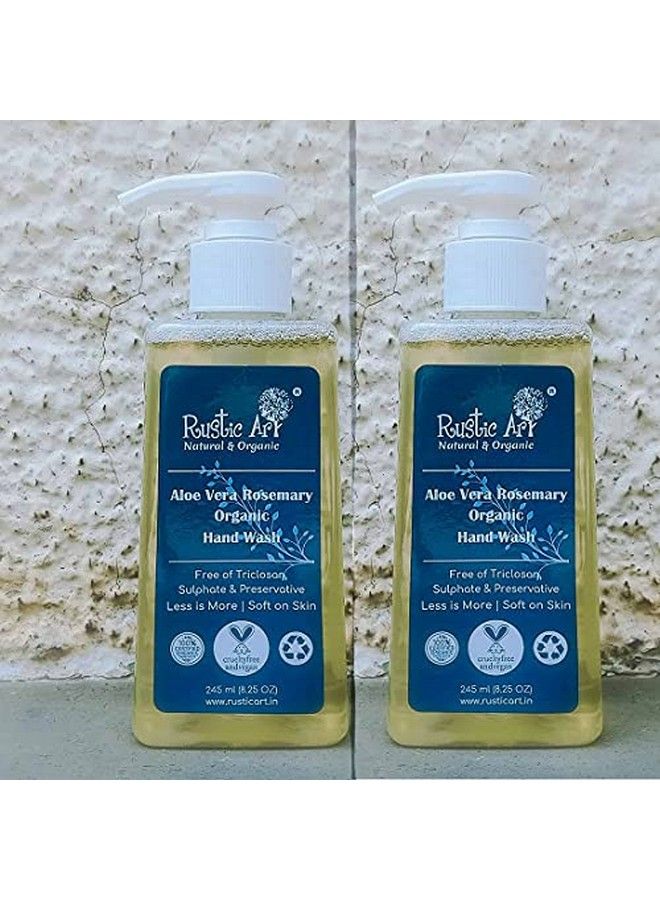 Rustic Art Organic Hand Wash | Natural N | Hydrating | 245Ml (Pack Of 2) Aloe Vera Rosemary - Image 2