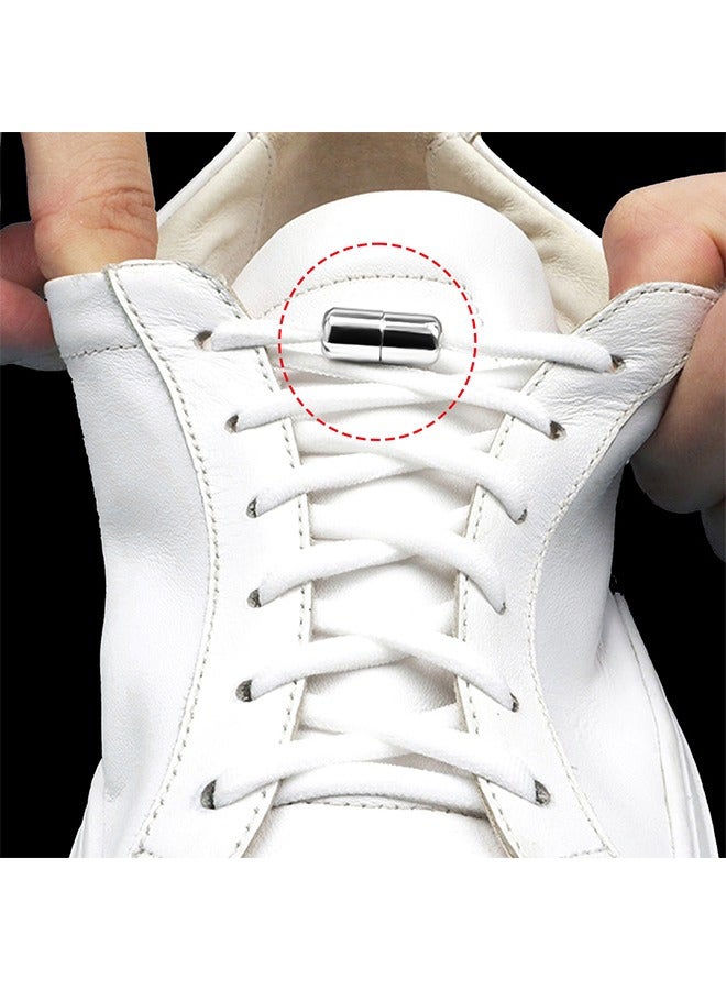 2 أزواج مرنة لا توجد أربطة حذاء ربطة عنق أبيض/أسود - Image 2