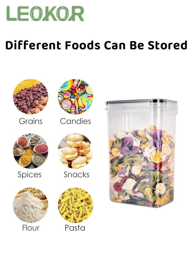 LEOKOR 30 Pack Airtight Kitchen Storage Organizer, Stackable Boxes Containers with Labels, BPA-Free Plastic Food Storage Containers for Sugar, Snack, Baking Supplies - Image 5