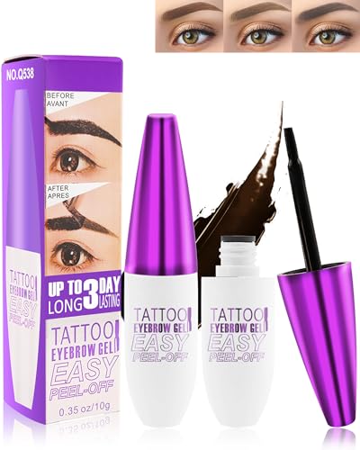 LYSdefeu Peel Off Tattoo Eyebrow Gel Tinting2pcs Brown PeelOff Tinted Eye Brow Tint Waterproof Longlasting Transferproof Eyebrow Gel Peel OffUp to 3 DaysMothers Day Makeup Gift Kit for Women Girl02 - Image 1