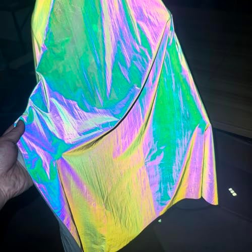 JINBING High Visibility Rainbow Colorful Reflecive Fabric Light Soft Lightweight Material for Clothing Size: 55 in x 2yd - Image 4