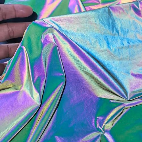 JINBING High Visibility Rainbow Colorful Reflecive Fabric Light Soft Lightweight Material for Clothing Size: 55 in x 2yd - Image 3