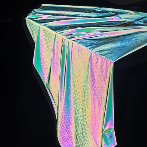 JINBING High Visibility Rainbow Colorful Reflecive Fabric Light Soft Lightweight Material for Clothing Size: 55 in x 2yd - Image 2
