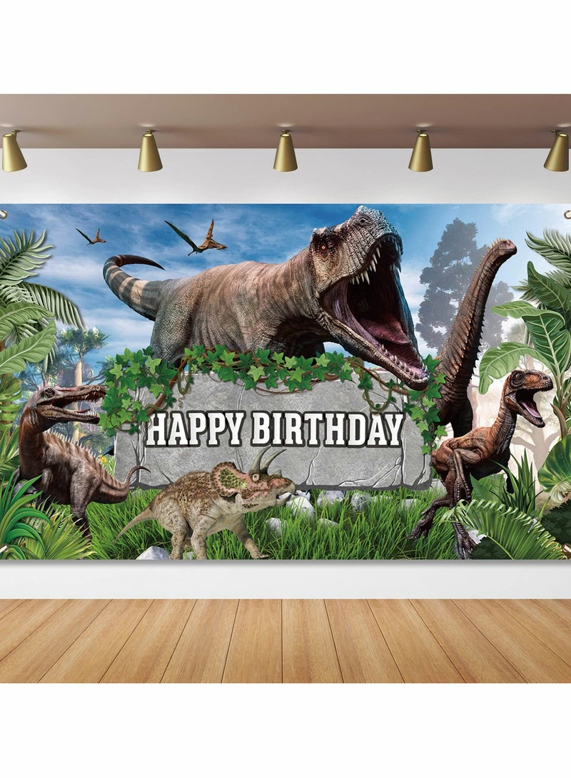 Excefore Dinosaurs Birthday Party Decorations Dinosaur World Birthday Party Backdrop for Boys Kids Birthday Party Backdrop for Indoor Outdoor Party Decorations Supplies（43.3X70.8inch） - Image 1
