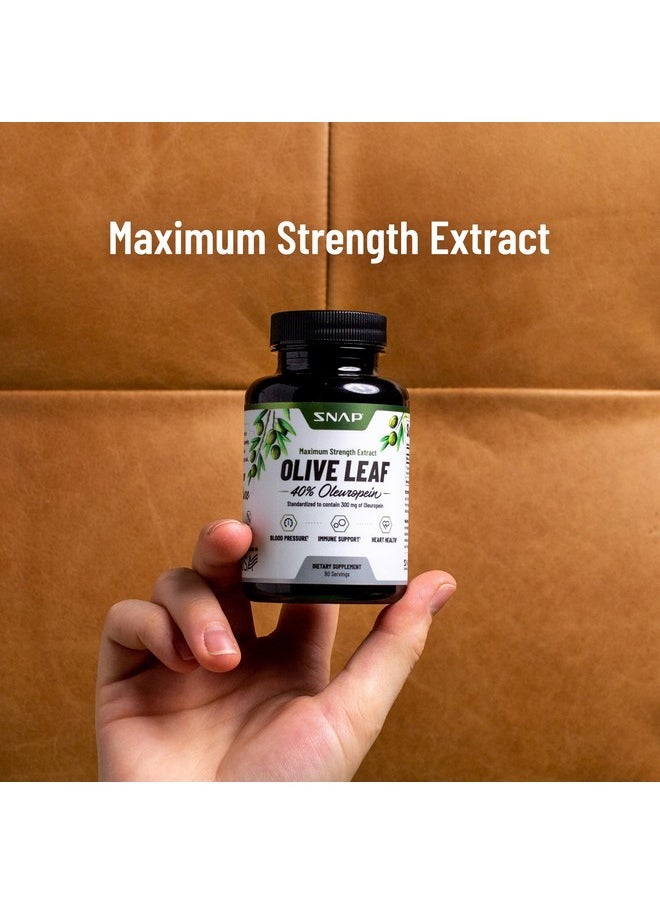 SNAP SUPPLEMENTS Olive Leaf Extract Capsules - Super Strength 40% Oleuropein for Blood Flow Support, Improve Digestion, Antioxidant Boost Supplement, Improve Brain Function (60 Capsules)  - Image 4
