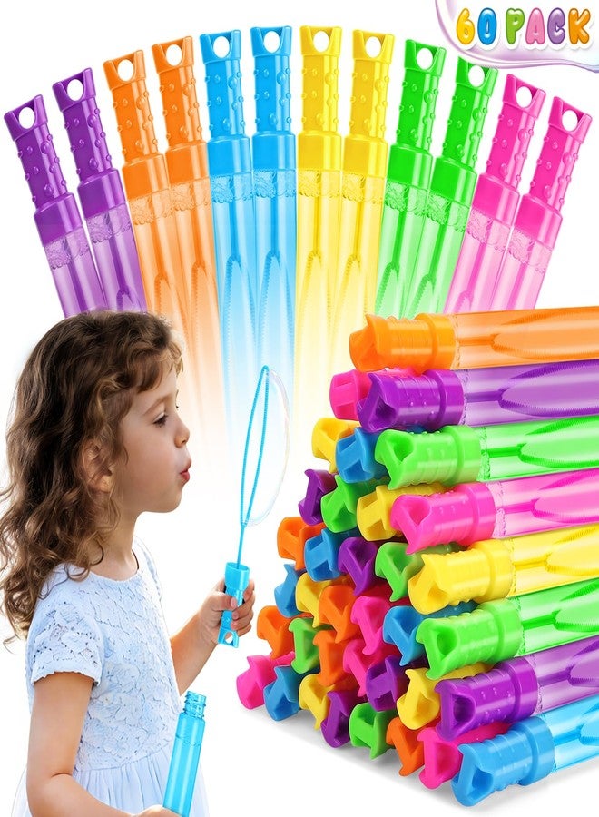 OCHIDO 60 Pcs Bubble Wand in 6 Colors, Bubble Wands Bulk for Kids Party Favors, Bubbles Party Favors for Summer Toys Gift, Indoor Outdoor Activity, Birthday Party, Wedding, Goodie Bags Stuffers - Image 1