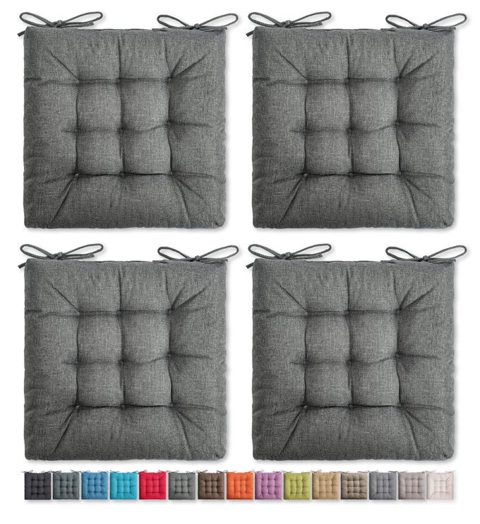 4 Pack Chair Cushions Seat Cushions Chair Pads Chair Mat for Indoor Outdoor Dining Chair Kitchen Chairs Dining Room Chairs 16 16 4 Pack Grey