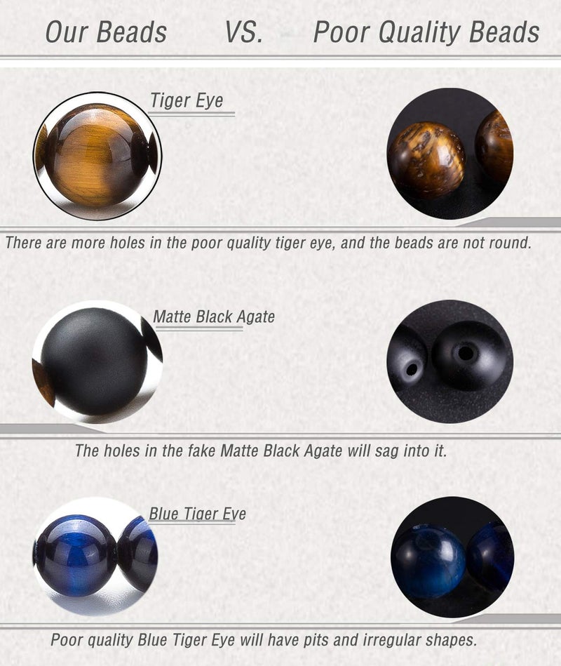 Hamoery Men Women 8mm Natural Stone Lava Rock Diffuser Bracelet Elastic Yoga Agate Beads Bracelet Bangle - Image 4