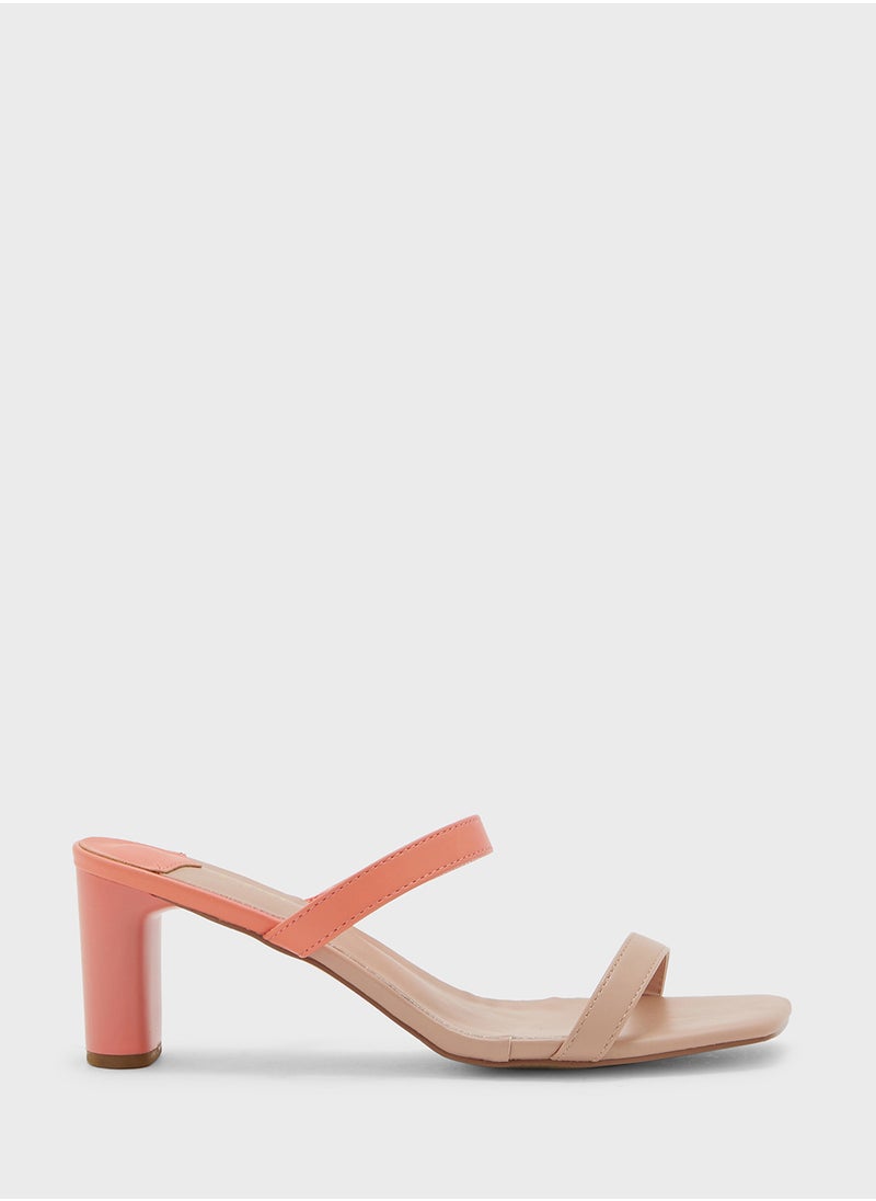 ELLA Color Block Double Strap Heel Sandal  - Image 1