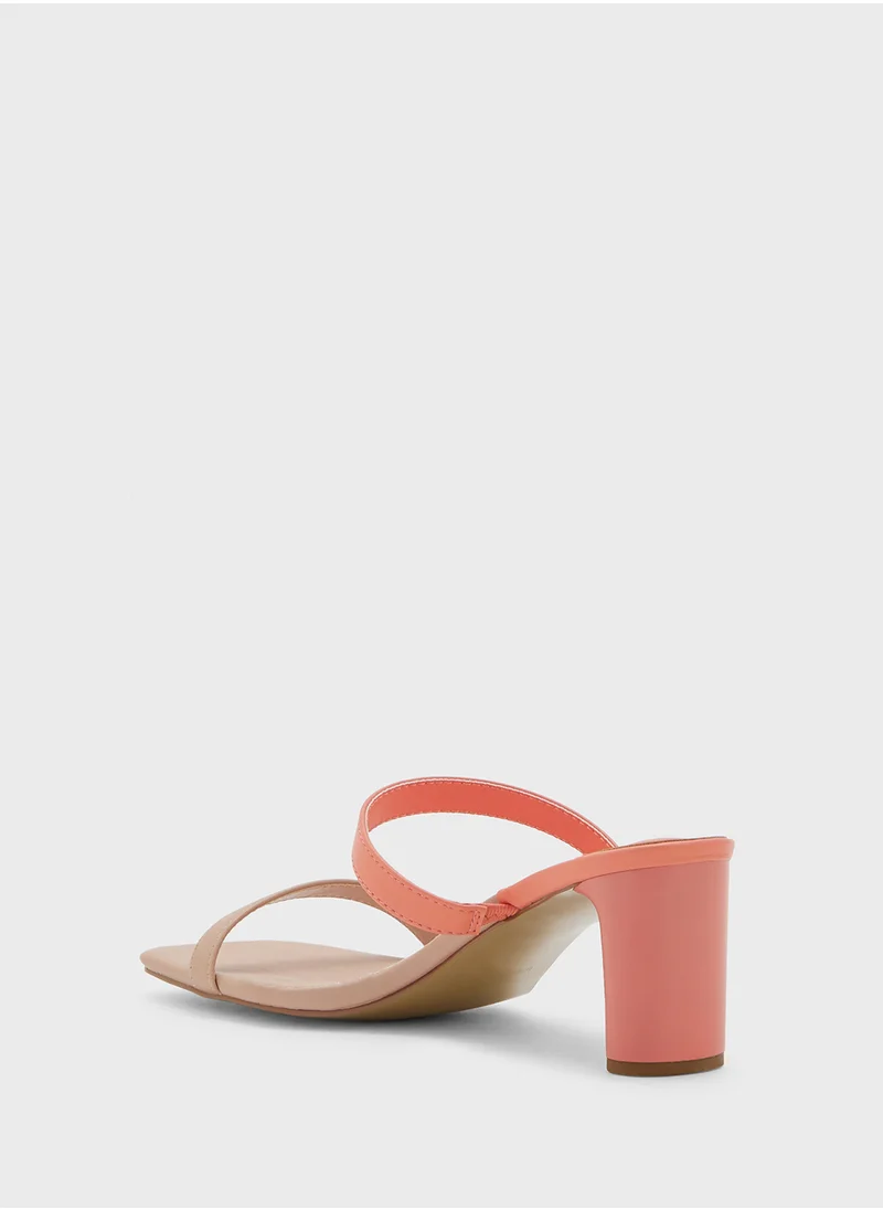 ايلا Color Block Double Strap Heel Sandal