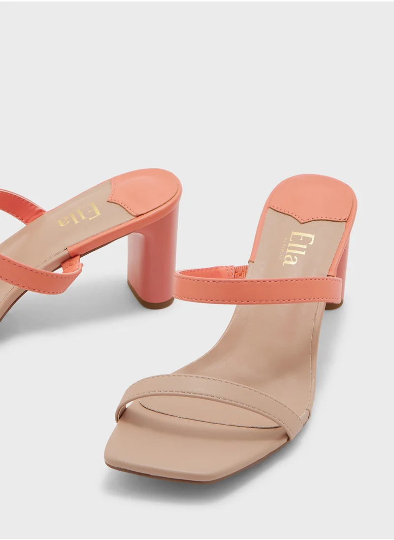 ايلا Color Block Double Strap Heel Sandal