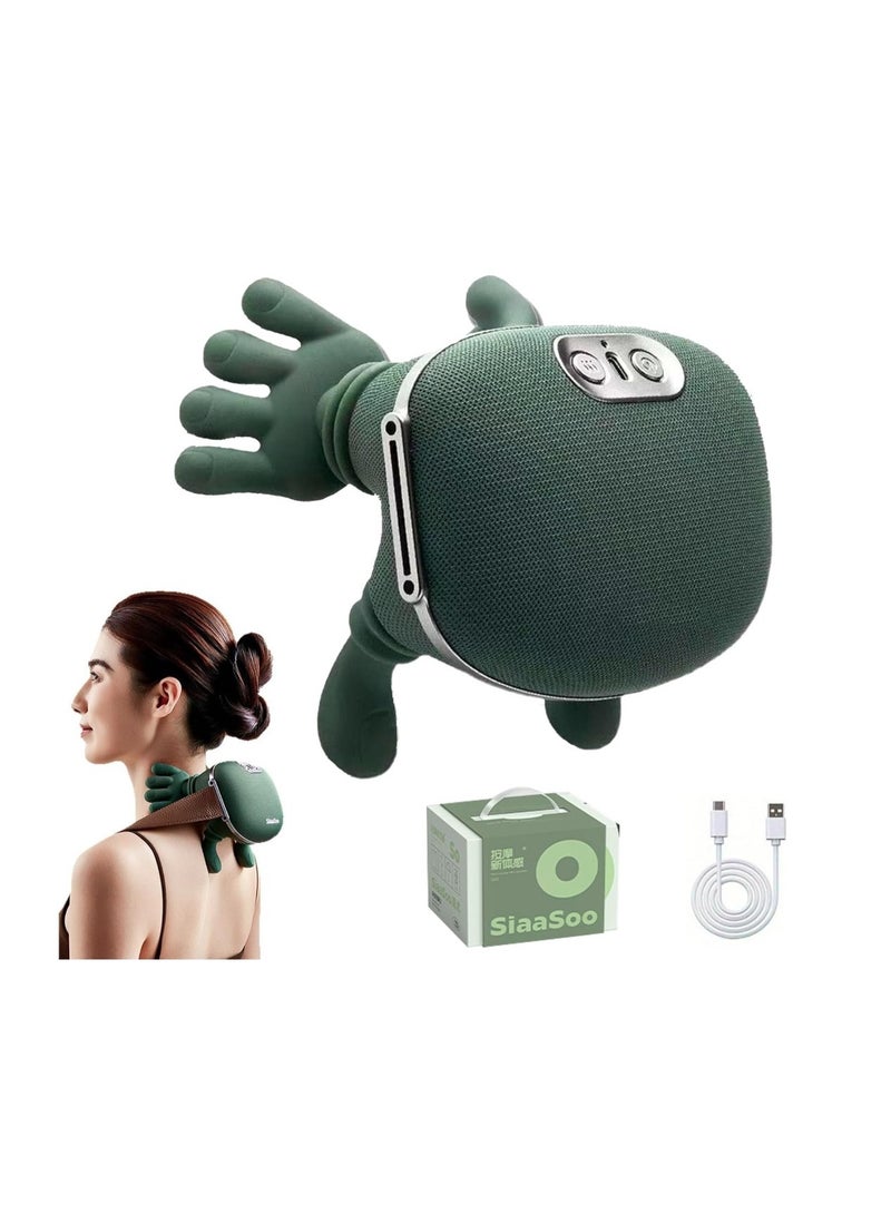 إيباسكت جهاز تدليك الرقبة بالأصابع، جهاز تدليك  كهربائي محمول قابل لإعادة الشحن للرقبة والكتف، تدليك عميق للأنسجة مع وظيفة التسخين والجذب، تدليك يدوي حقيقي للرقبة والظهر والكتف، قطعة واحدة - Image 1