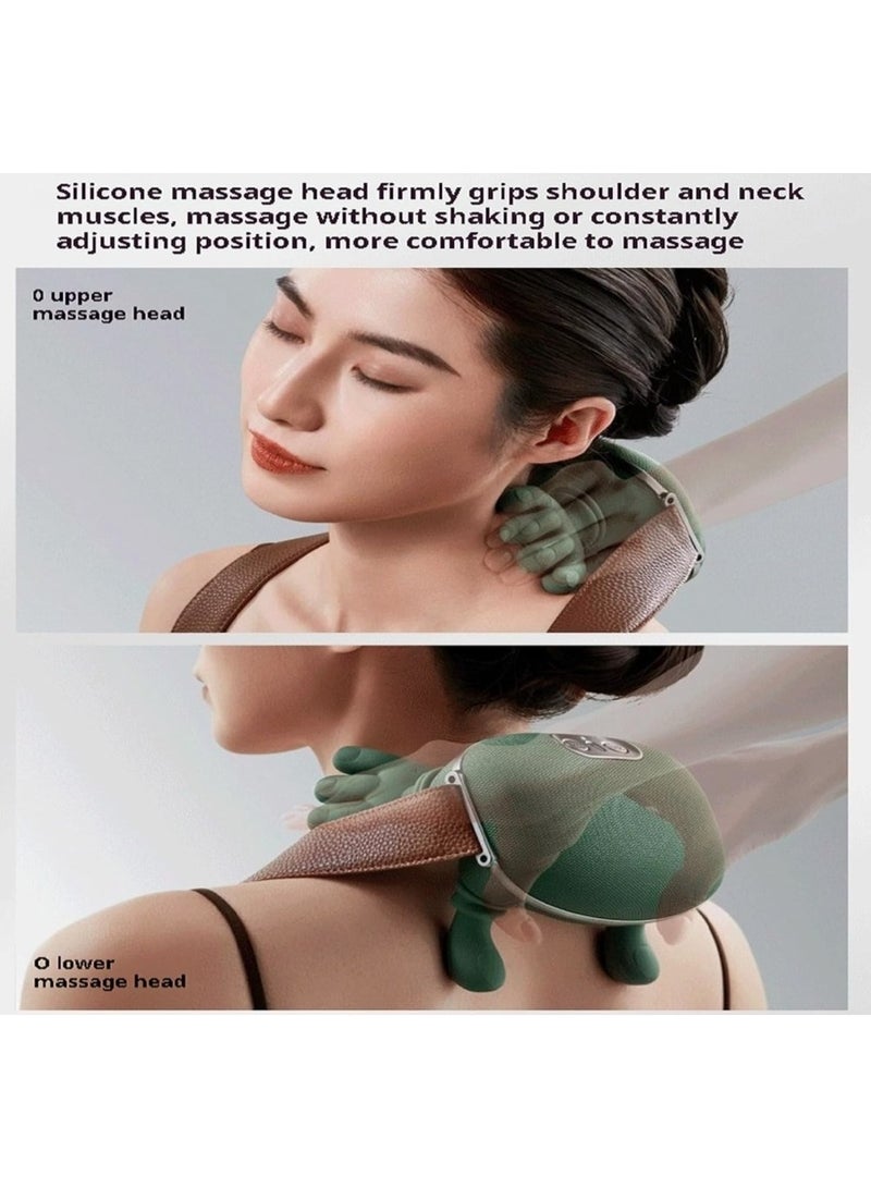 إيباسكت جهاز تدليك الرقبة بالأصابع، جهاز تدليك  كهربائي محمول قابل لإعادة الشحن للرقبة والكتف، تدليك عميق للأنسجة مع وظيفة التسخين والجذب، تدليك يدوي حقيقي للرقبة والظهر والكتف، قطعة واحدة - Image 2